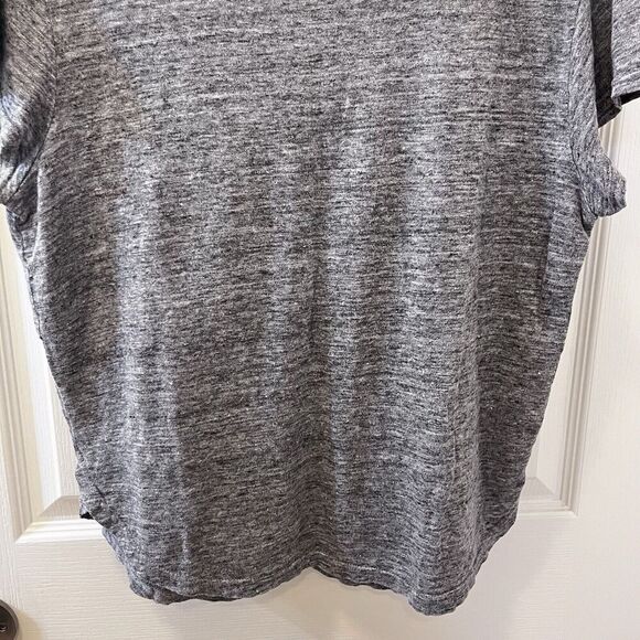FRAME Classic Crewneck 100% Linen Tee Shirt Top Gris Gray Women's Size Large - Picture 5 of 12
